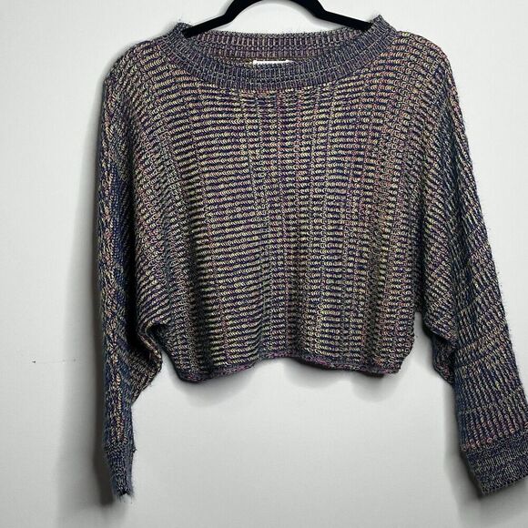 Earthbound Trading Cropped Pullover Multicolor Sweater Womens Size Large - Picture 1 of 6